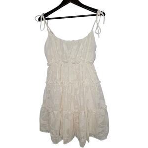 A.CALIN Flying Tomato Ivory Lace Ruffle Boho Dress Women’s Large NWOT